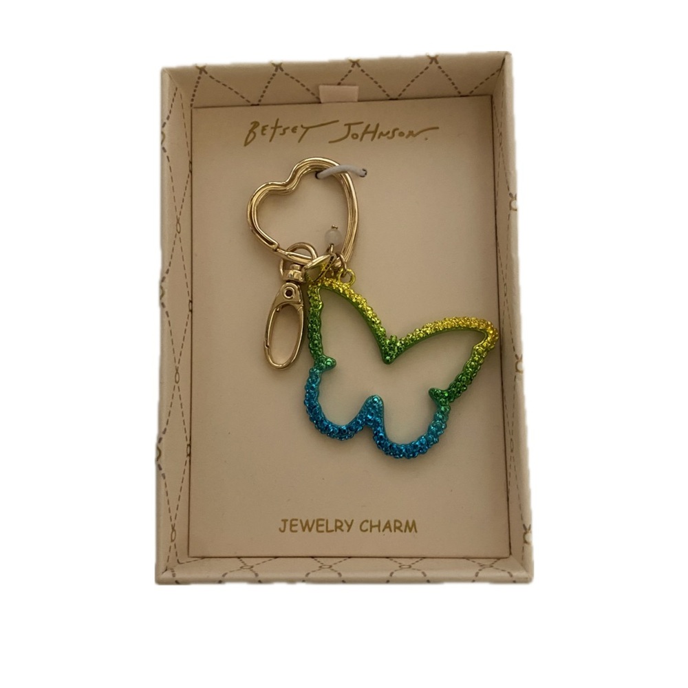 Betsey Johnson Multicolor Butterfly Keychain